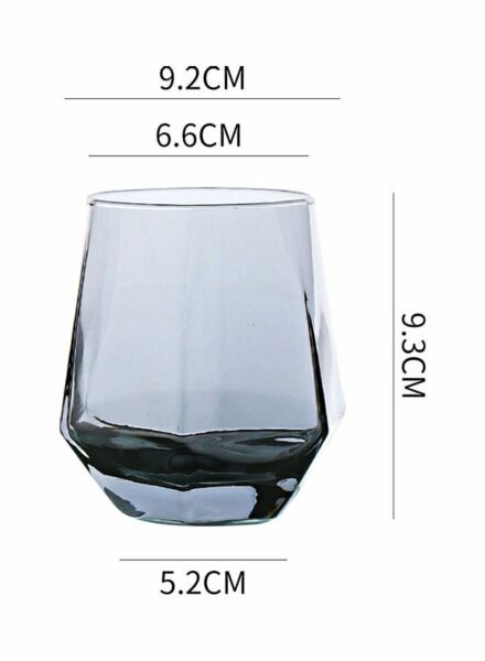 كاس زجاج من شور بشكل قطعة ألماس - رمادي