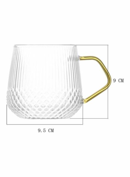كوب زجاج مربع الشكل من شور - شفاف