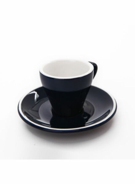 كوب مع صحن سيراميك شور - ازرق كحلي