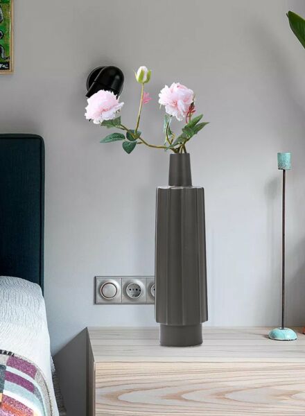 فازة سيراميك مودرن من شور - رمادي