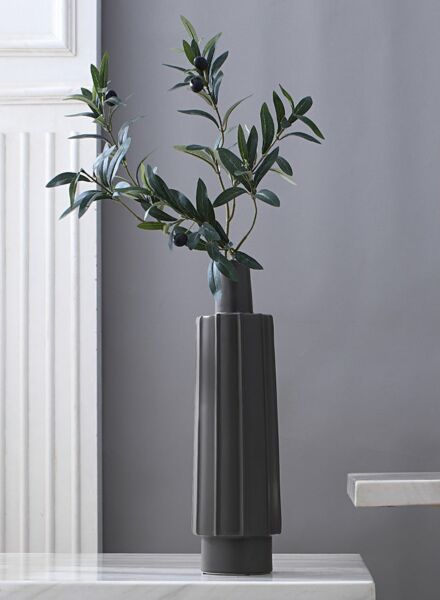 فازة سيراميك مودرن من شور - رمادي