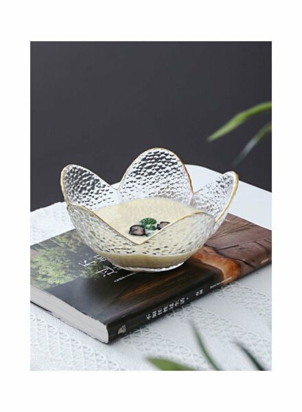 وعاء تقديم زجاجي شفاف