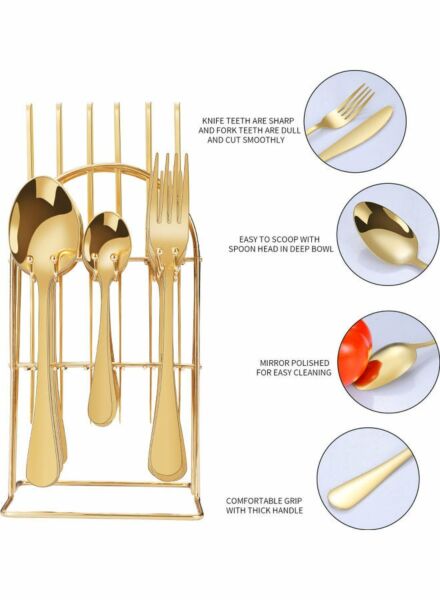 طقم أدوات مائدة - ذهبي