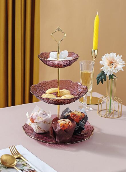 ستاند تقديم الحلويات - ارجواني