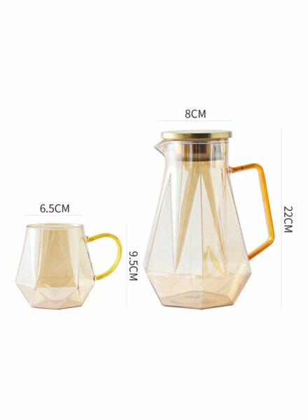 طقم ابريق وأكواب - شفاف