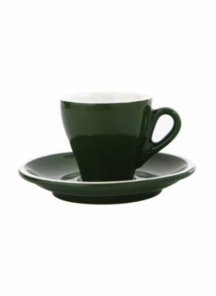فنجان مع الطبق - اخضر داكن