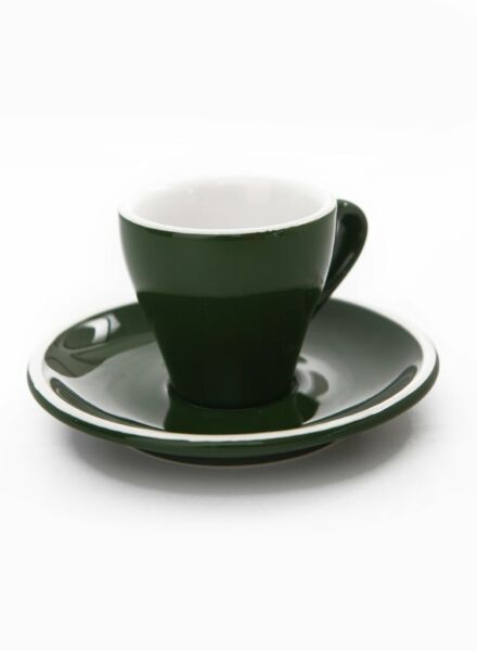 فنجان مع الطبق - اخضر داكن