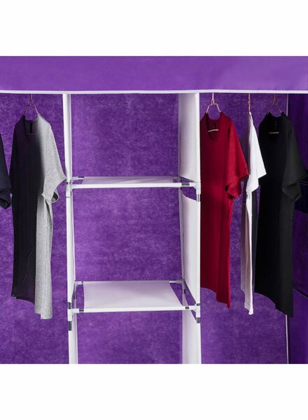 دولاب ملابس قماشي متعدد الطبقات - أرجواني