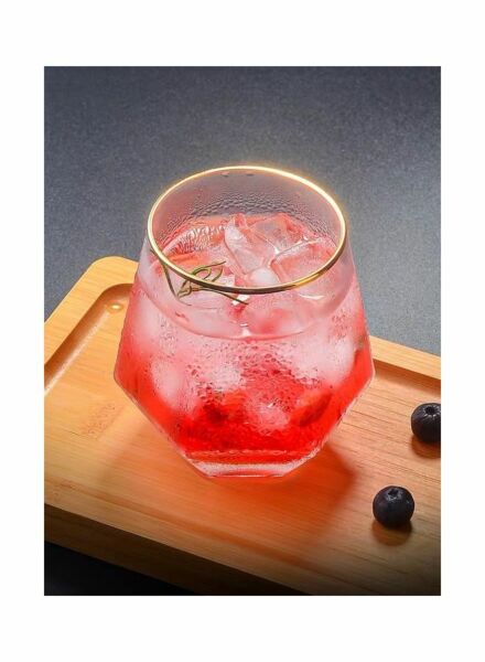 كاس دياموند بشكل سداسي - زجاجي شفاف