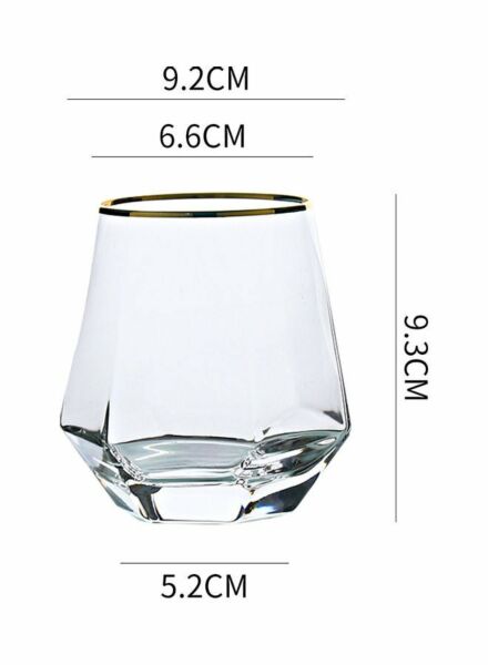 كاس دياموند بشكل سداسي - زجاجي شفاف