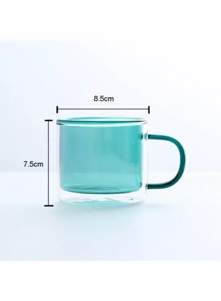 كوب ماري زجاج مزدوج - أخضر