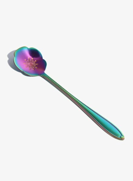 طقم ملاعق على شكل زهرة 4 قطع - متعدد الألوان