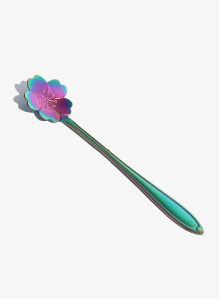 طقم ملاعق على شكل زهرة 4 قطع - متعدد الألوان