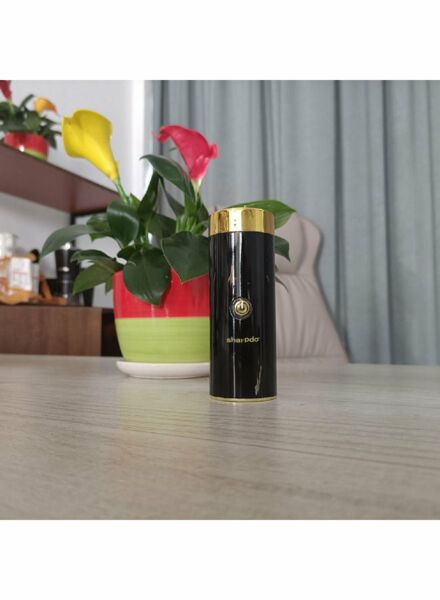 مبخرة محمولة مع غطاء قابل للتدوير - أسود وذهبي