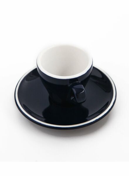 طقم من كوب وصحن - أزرق بحري