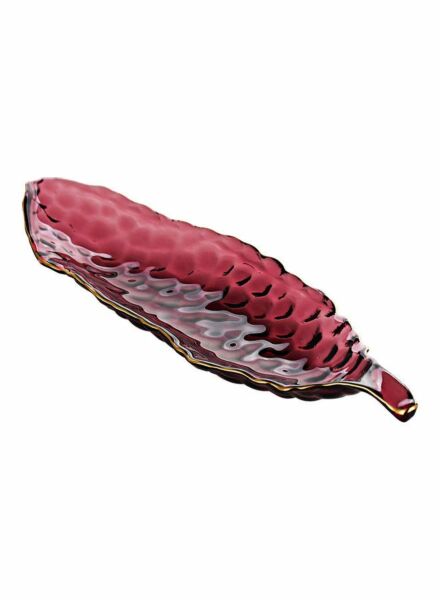 طبق على شكل بازيلاء - أحمر