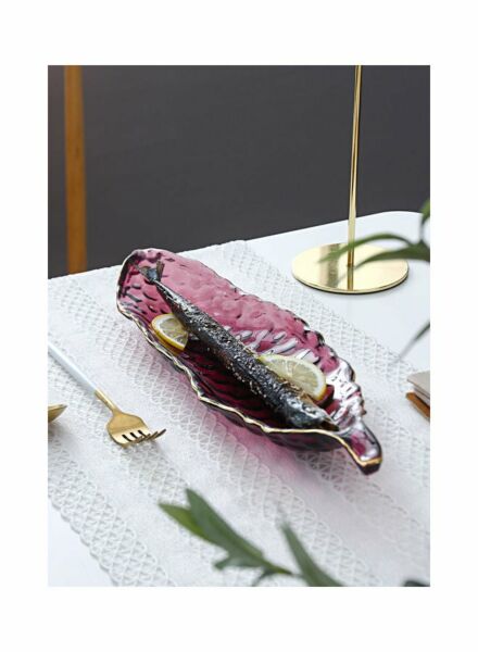 طبق على شكل بازيلاء - أحمر