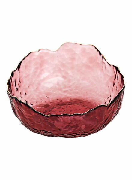 سلطانية من الزجاج لسلطة الفاكهة - أحمر