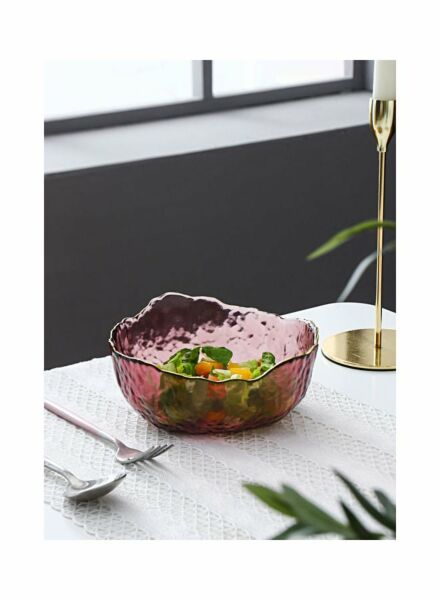 سلطانية من الزجاج لسلطة الفاكهة - أحمر