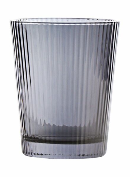 كاس زجاجي مخطط - رمادي