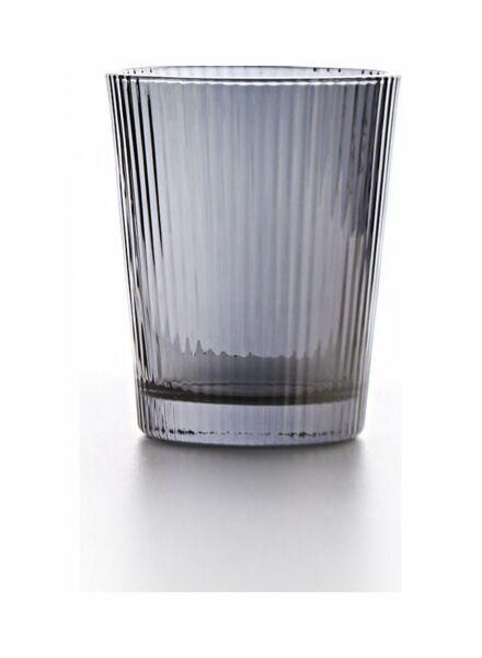 كاس زجاجي مخطط - رمادي