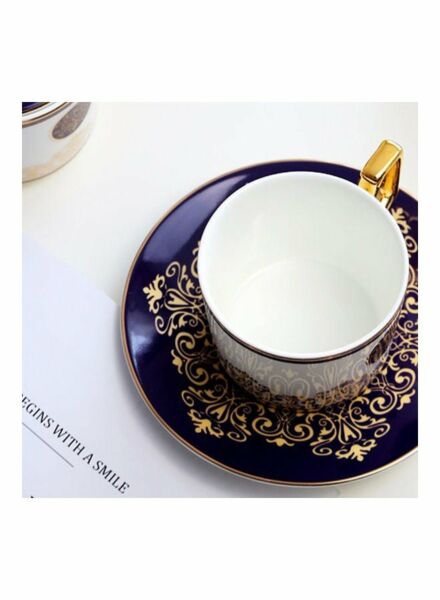 فنجان قهوة تركية مع الصحن - متعدد الالوان