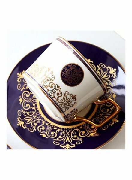 فنجان قهوة تركية مع الصحن - متعدد الالوان