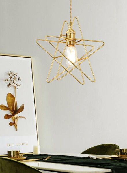 إنارة معلقة شكل نجمة - ذهبي