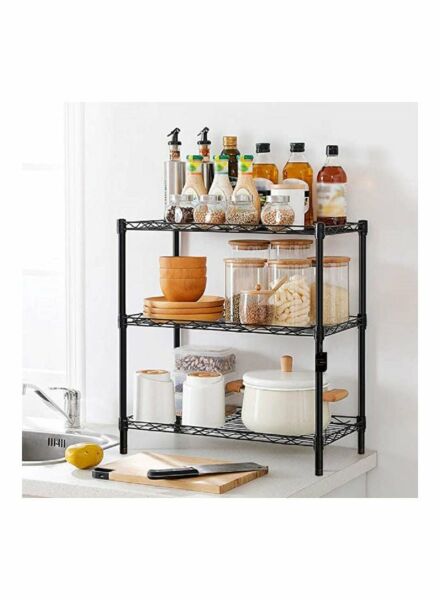 وحدة أرفف من الصلب - اسود