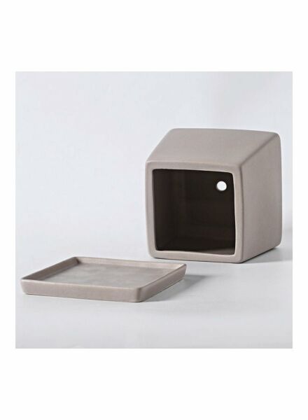 مركن زرع مربع مع صينية منفصلة بيج