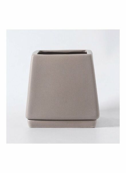 مركن زرع مربع مع صينية منفصلة بيج