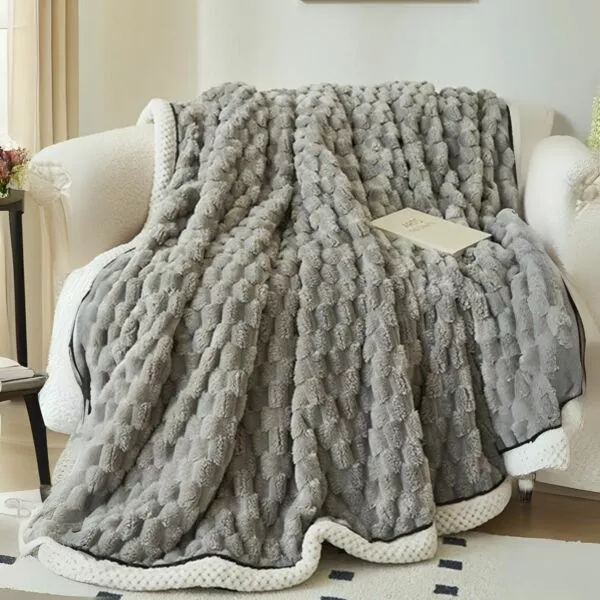 بطانية سميكة من شاربدو 200×230سم - رمادي