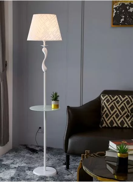 ابجورة أرضية مع طاولة روبرت - ابيض