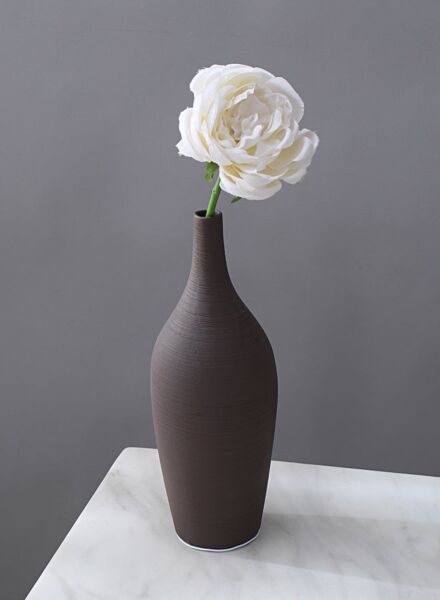 فازة زهور سيراميك من شور - بني