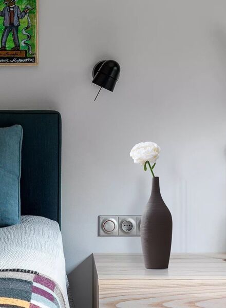 فازة زهور سيراميك من شور - بني