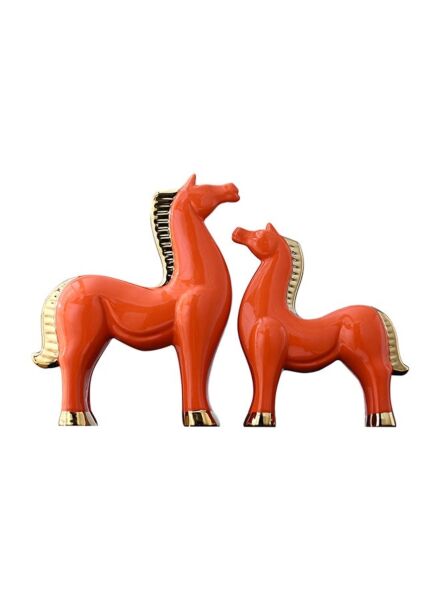 تحفة ديكور هورس قطعتين - برتقالي