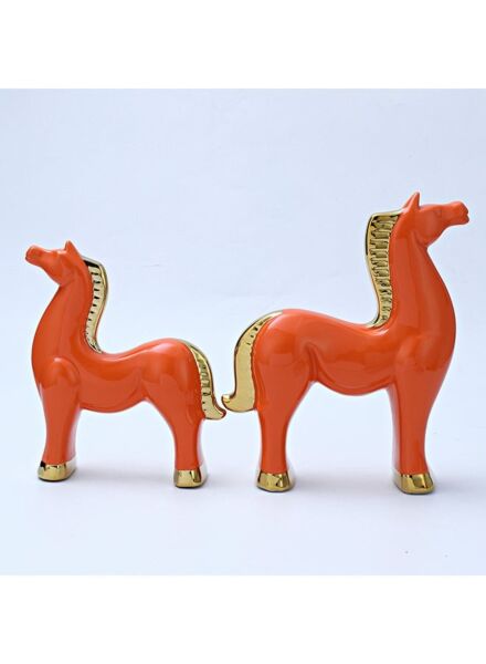 تحفة ديكور هورس قطعتين - برتقالي