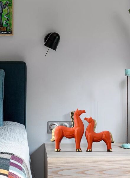 تحفة ديكور هورس قطعتين - برتقالي