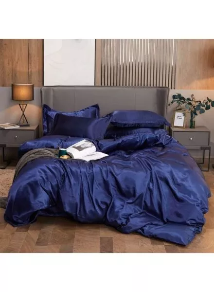 طقم لحاف 4 قطع بوليستر 220x240سم مافي - أزرق