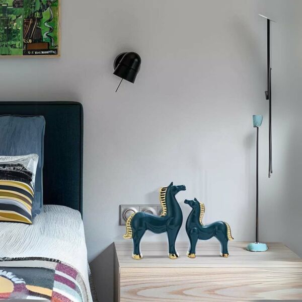 تحفة ديكور هورس قطعتين - اخضر