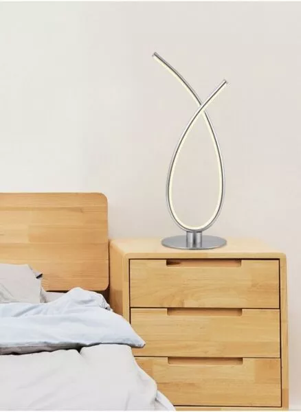 أبجورة طاولة بتقنية LED من جينيريك - فضي