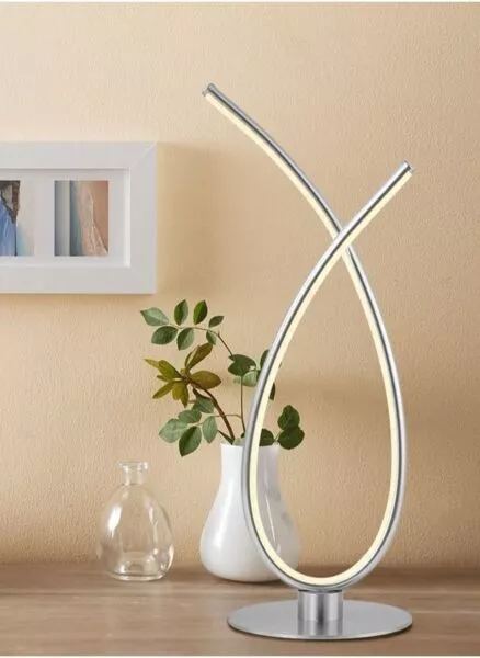 أبجورة طاولة بتقنية LED من جينيريك - فضي
