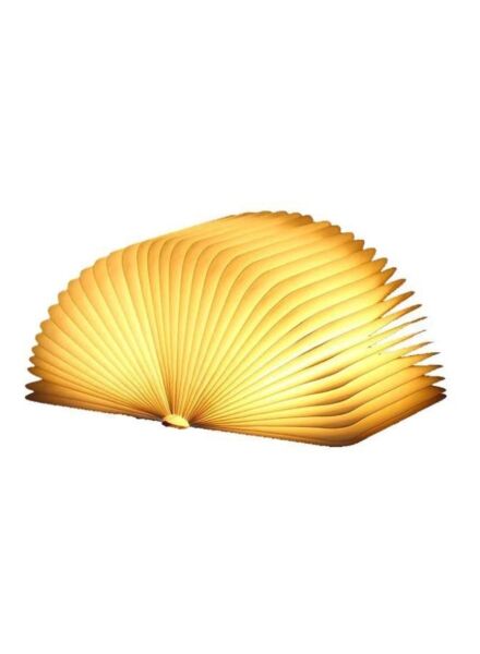 أبجورة طاولة بتصميم كتاب من خشب القيقب - أصفر وبني