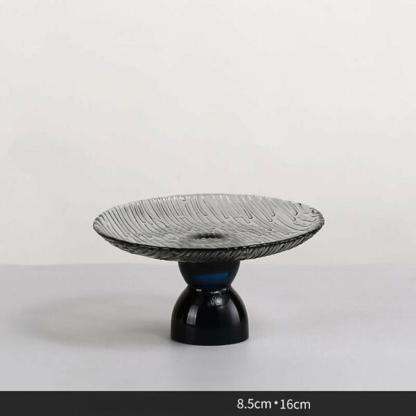 وعاء تقديم بقاعدة مرتفعة غارين حجم صغير - رمادي وازرق