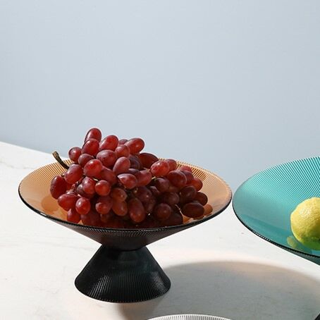 وعاء تقديم بقاعدة مرتفعة سيريس - وسط - بني وأسود