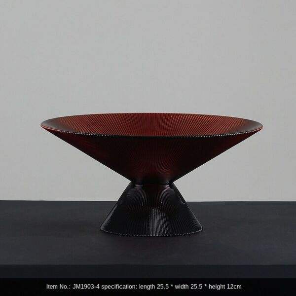 وعاء تقديم بقاعدة مرتفعة سيريس - وسط - بني وأسود