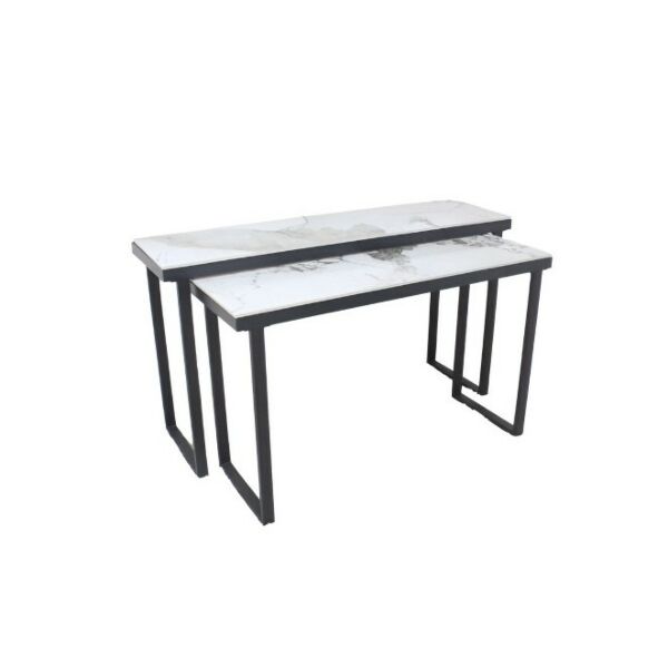 طقم كونسول 2 قطعة يراي - ابيض واسود