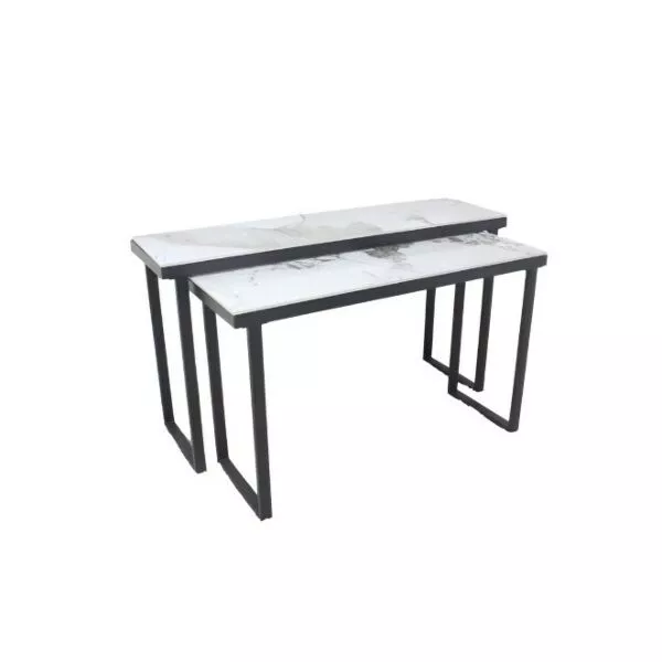 طقم كونسول 2 قطعة يراي - ابيض واسود
