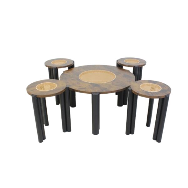 طقم طاولة قهوة 5 قطع دولار - بني واسود