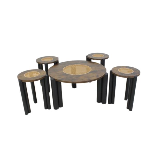 طقم طاولة قهوة 5 قطع دولار - بني واسود